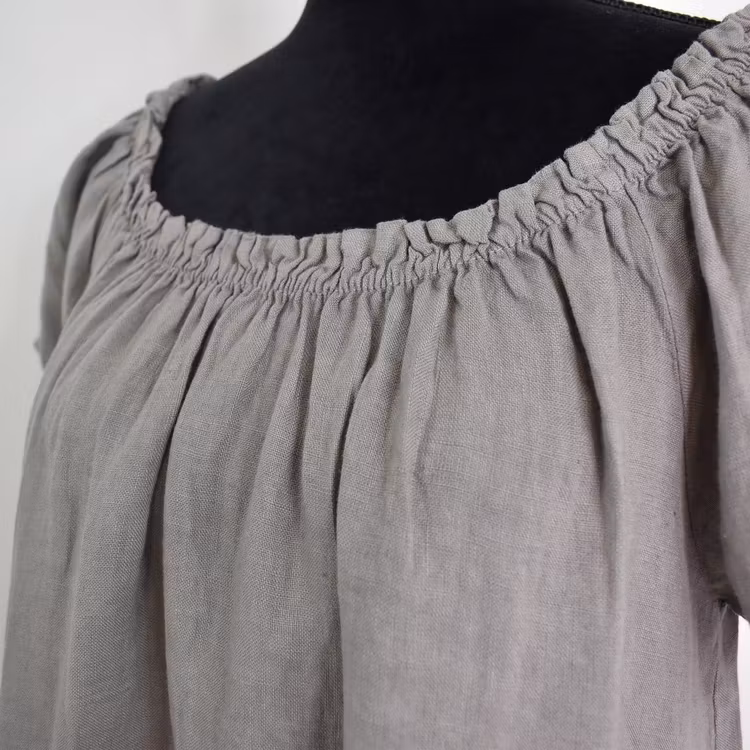 Linneklänning Volang TAUPE