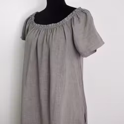 Linneklänning Volang TAUPE