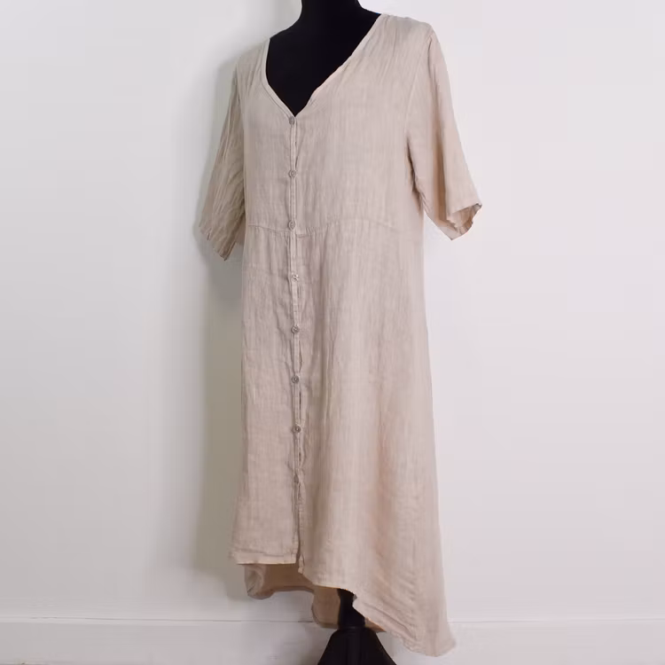 Linneklänning Cajsa BEIGE - Camicia