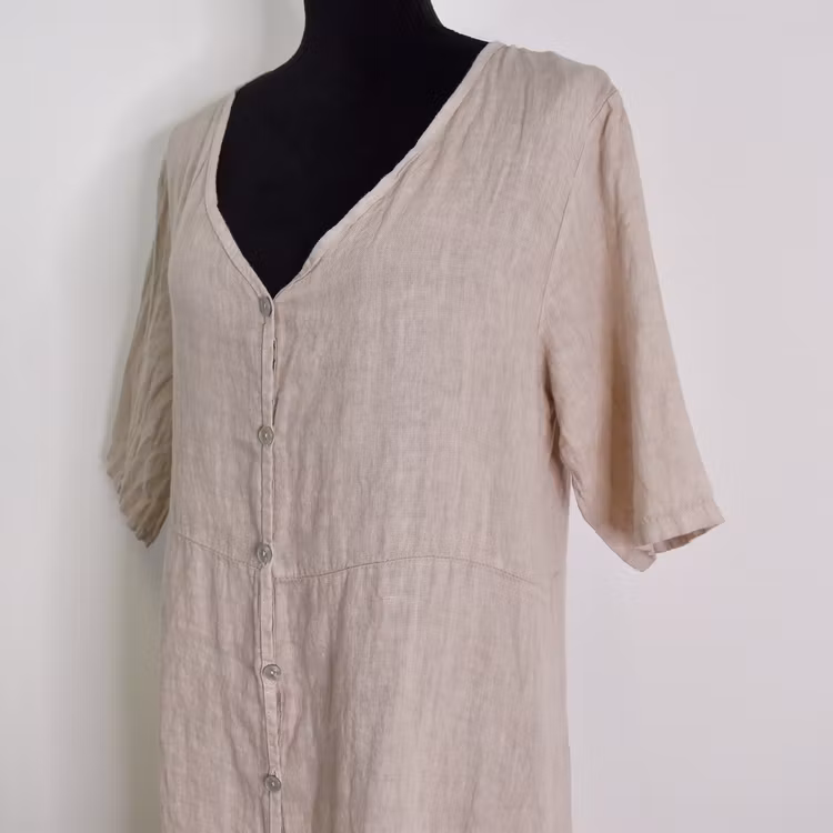 Linneklänning Cajsa BEIGE - Camicia