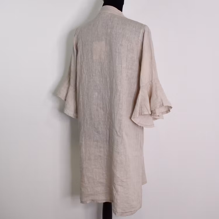 Linneklänning Idun BEIGE - CAMICIA