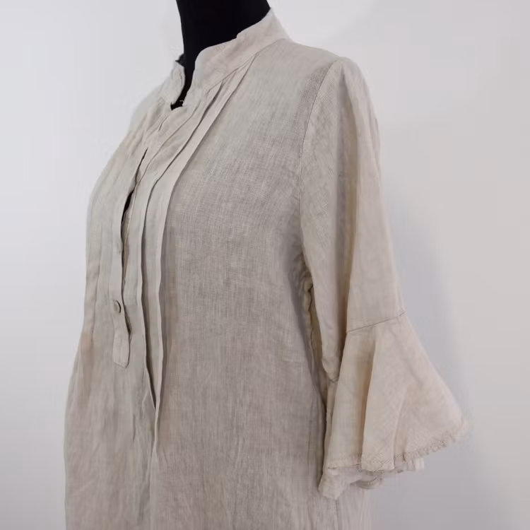 Linneklänning Idun BEIGE - CAMICIA