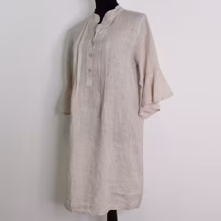 Linneklänning Idun BEIGE - CAMICIA