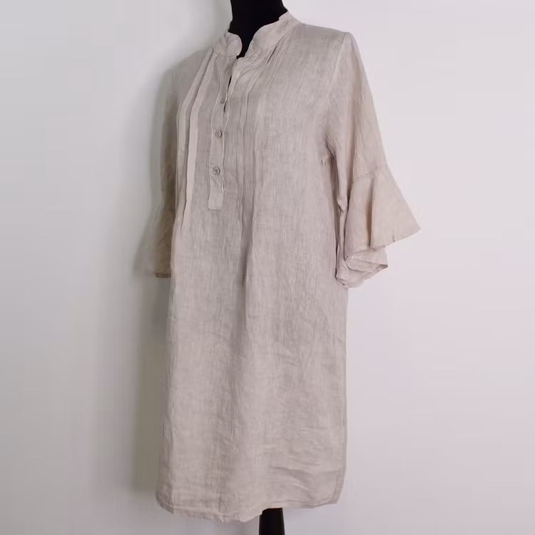 Linneklänning Idun BEIGE - CAMICIA