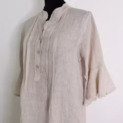 Linneklänning Idun BEIGE - CAMICIA