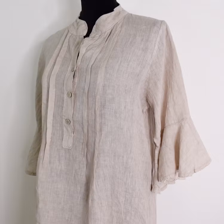 Linneklänning Idun BEIGE - CAMICIA