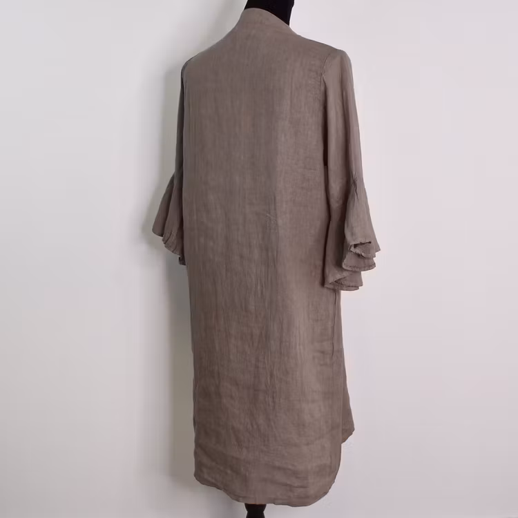 Linneklänning Idun TAUPE - Camicia