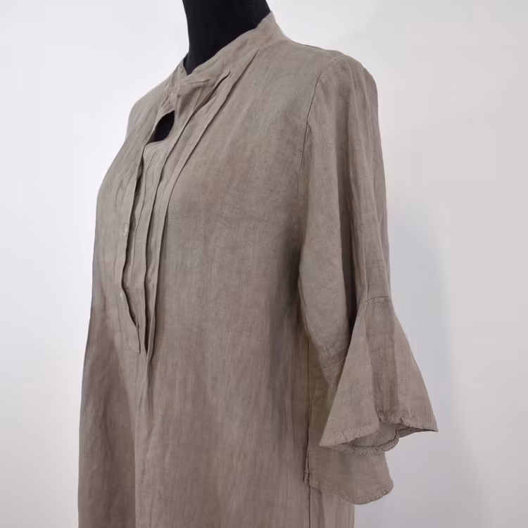Linneklänning Idun TAUPE - Camicia