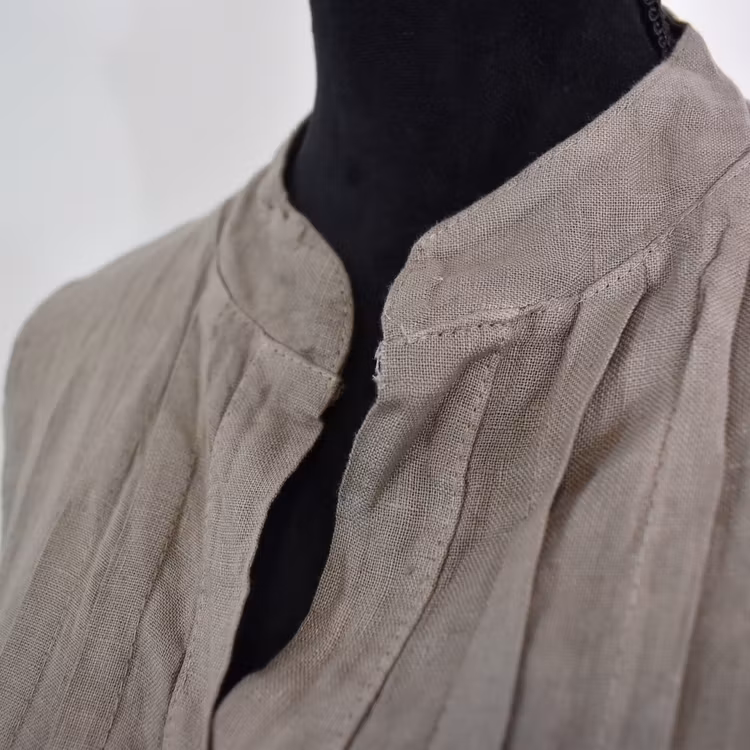 Linneklänning Idun TAUPE - Camicia