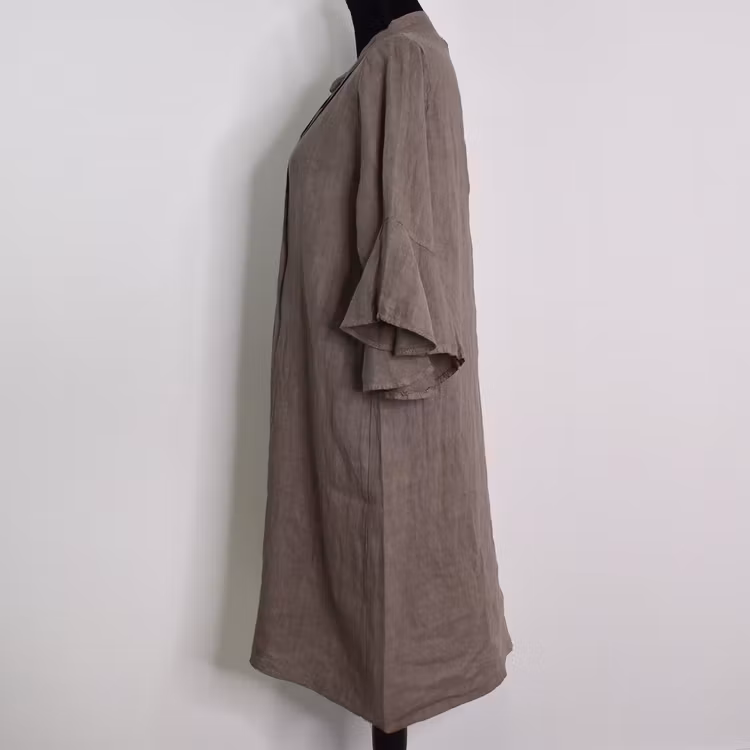 Linneklänning Idun TAUPE - Camicia