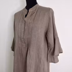 Linneklänning Idun TAUPE - Camicia