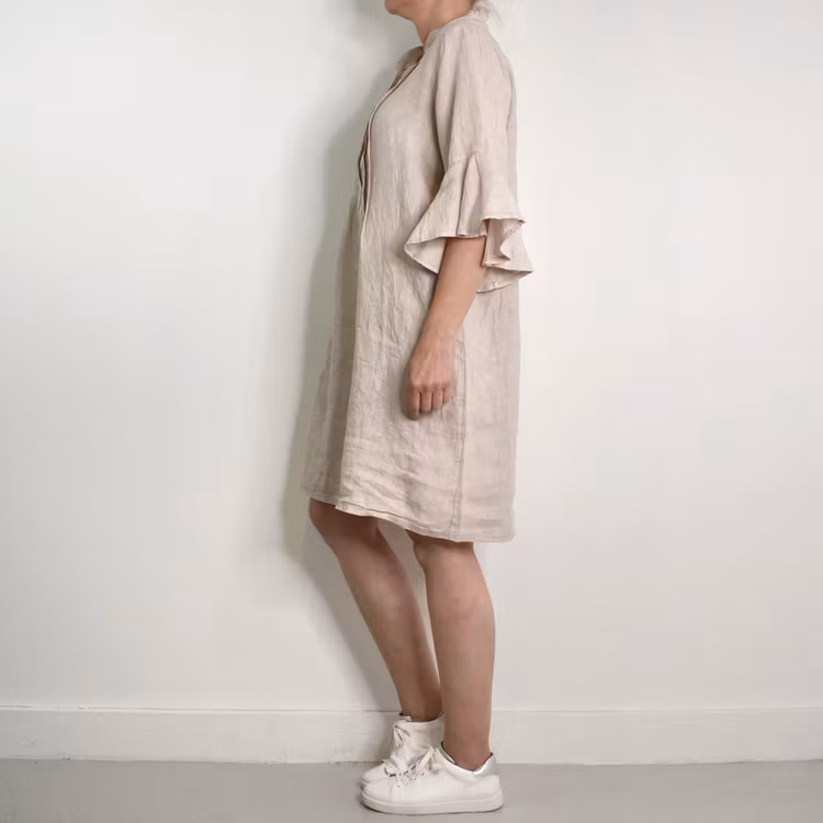 Linneklänning Idun BEIGE - CAMICIA