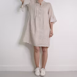 Linneklänning Idun BEIGE - CAMICIA