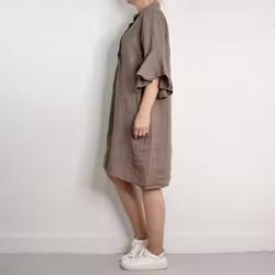 Linneklänning Idun TAUPE - Camicia