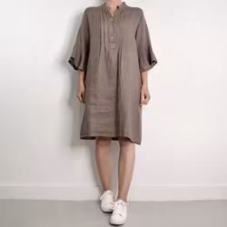 Linneklänning Idun TAUPE - Camicia