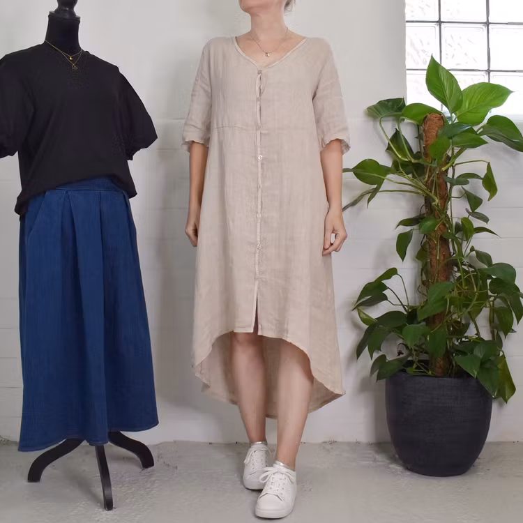 Linneklänning Cajsa BEIGE - Camicia