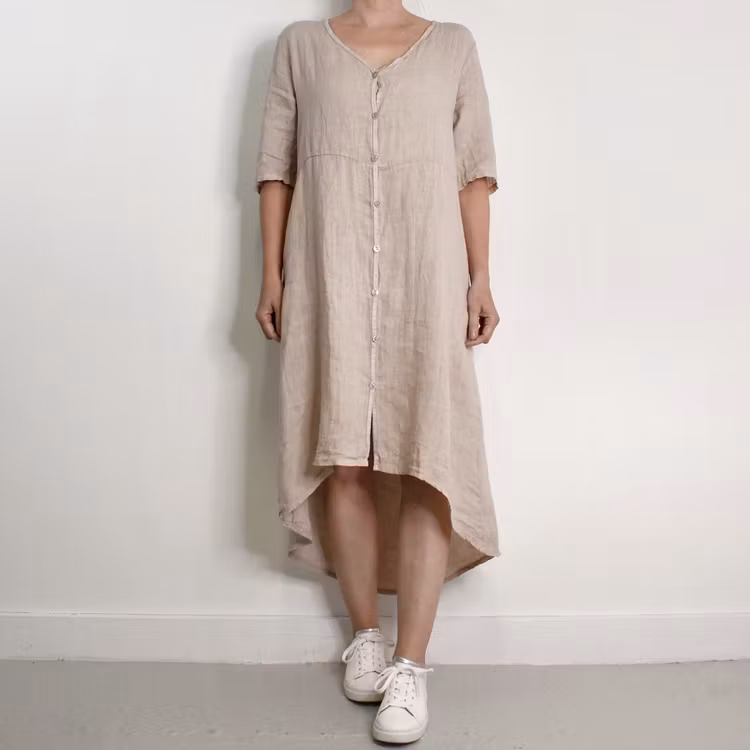 Linneklänning Cajsa BEIGE - Camicia