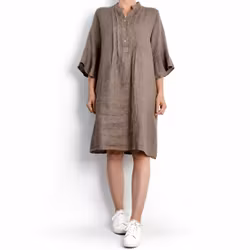 Linneklänning Idun TAUPE - Camicia