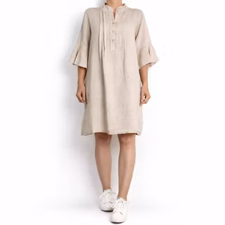Linneklänning Idun BEIGE - CAMICIA