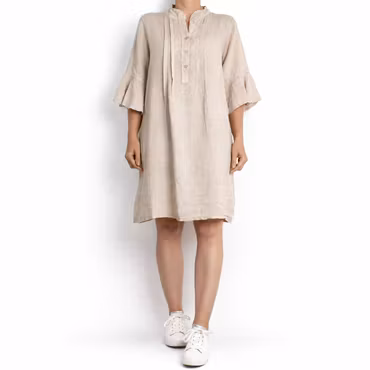 Linneklänning Idun BEIGE - CAMICIA
