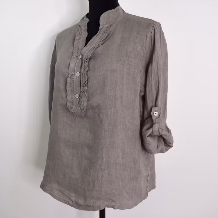 Linneblus Maja TAUPE - Camicia