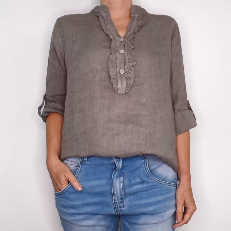 Linneblus Maja TAUPE - Camicia