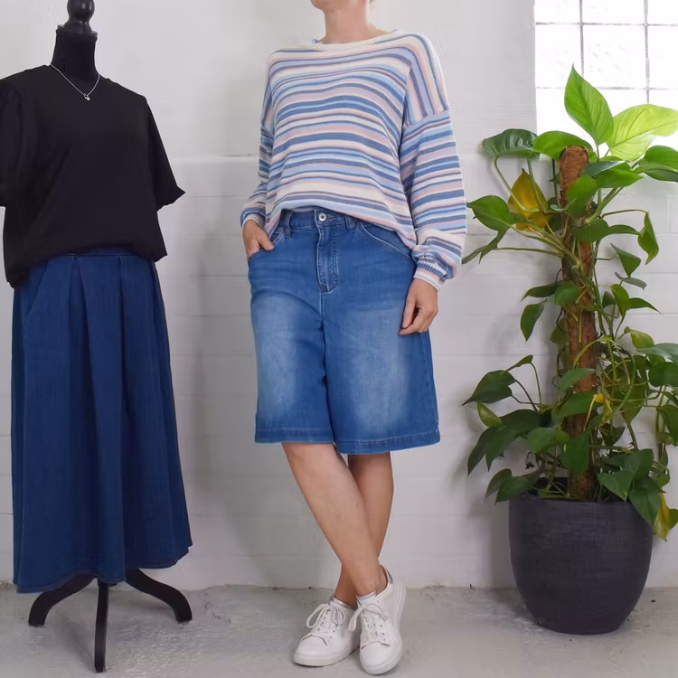 Shortskjol Denim BLÅ - 3D Denim