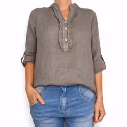 Linneblus Maja TAUPE - Camicia
