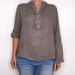 Linneblus Maja TAUPE - Camicia