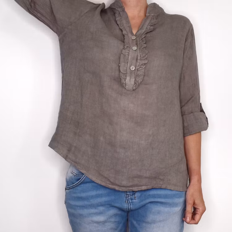 Linneblus Maja TAUPE - Camicia