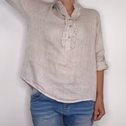 Linneblus Maja BEIGE - Camicia