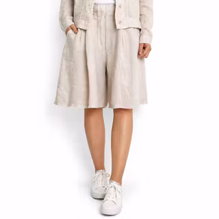 Linneshorts Fickor BEIGE