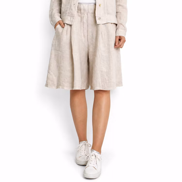 Linneshorts Fickor BEIGE