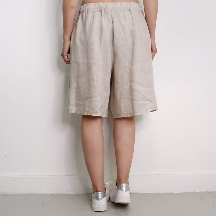 Linneshorts Fickor BEIGE