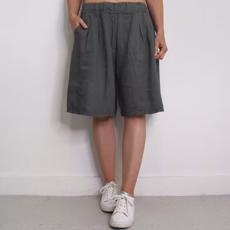 Linneshorts Fickor KAKI