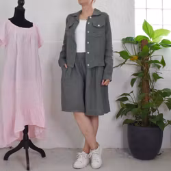 Linneshorts Fickor KAKI