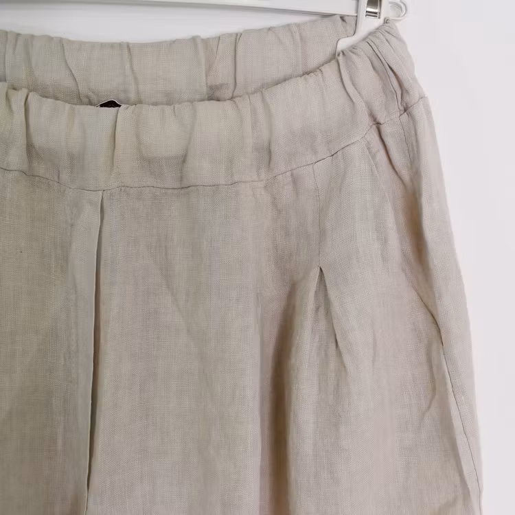Linneshorts Fickor BEIGE