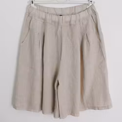 Linneshorts Fickor BEIGE