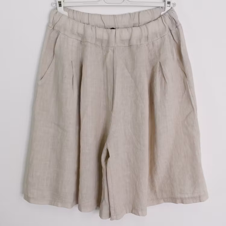 Linneshorts Fickor BEIGE