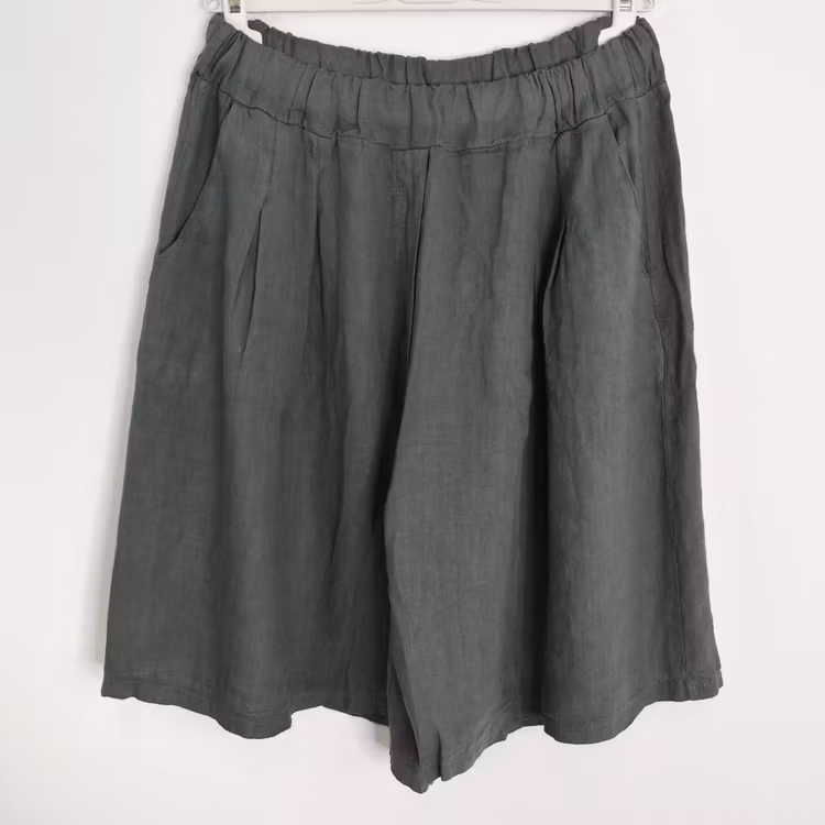 Linneshorts Fickor KAKI