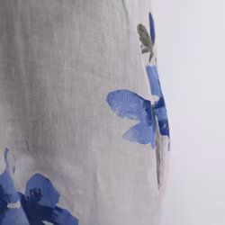 Linneklänning Volang Blommig BEIGE