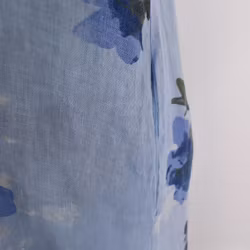 Linneklänning Volang Blommig HIMMEL