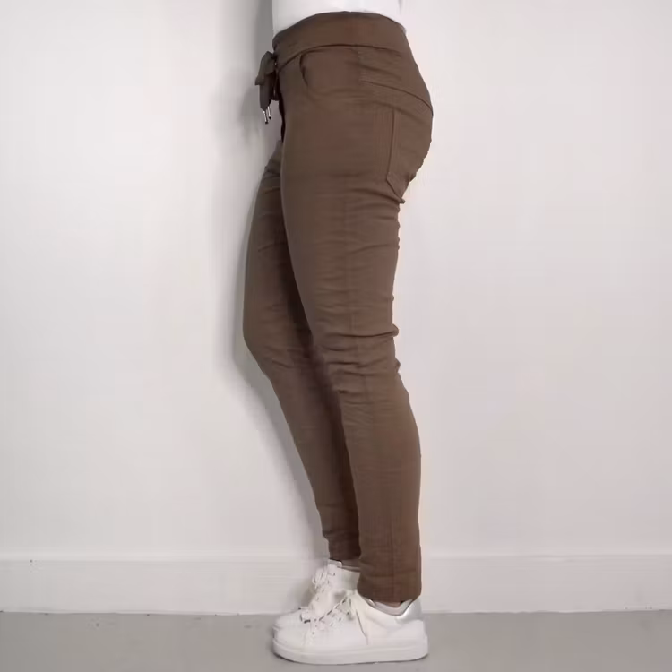 Stretchig Byxa Alva MÖRK TAUPE