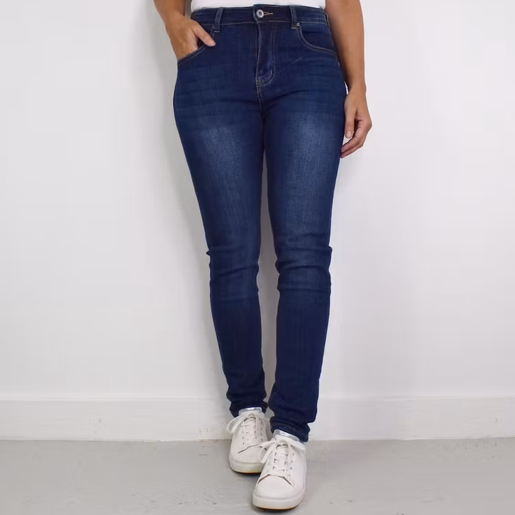 Jeans med Gylf MÖRK BLÅ - 3D Denim