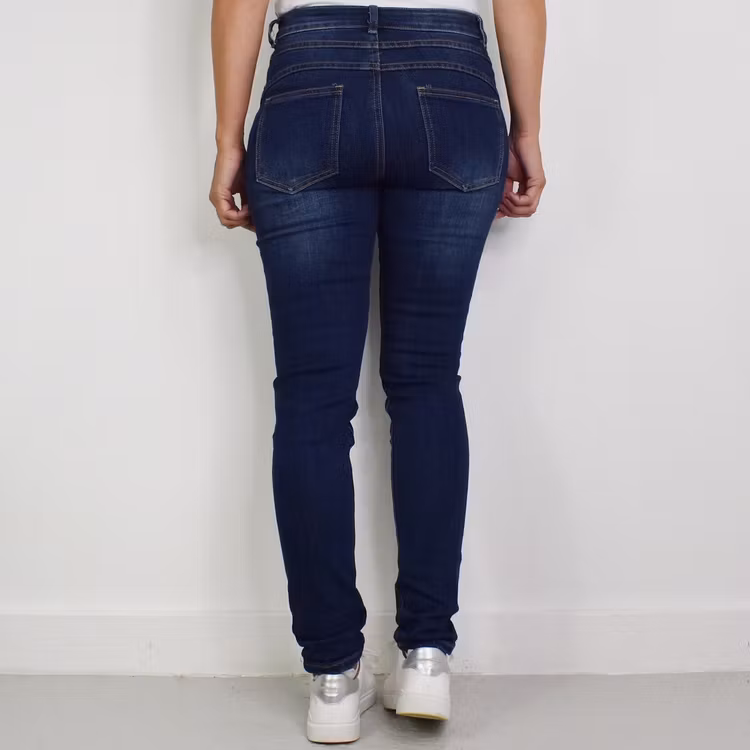 Jeans med Gylf MÖRK BLÅ - 3D Denim