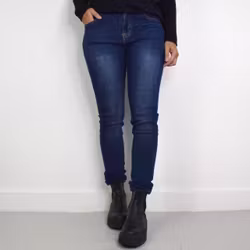 Jeans med Gylf MÖRK BLÅ - 3D Denim