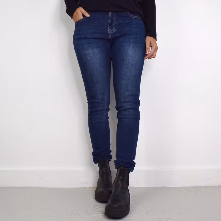 Jeans med Gylf MÖRK BLÅ - 3D Denim
