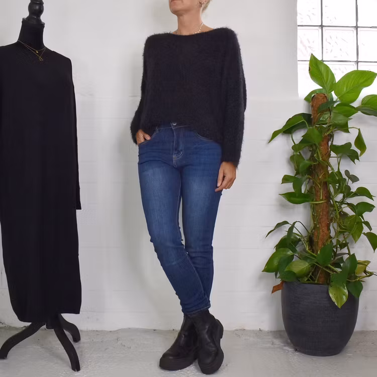 Jeans med Gylf MÖRK BLÅ - 3D Denim