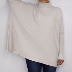 Finstickad Tröja Over Sized BEIGE - Sevenday