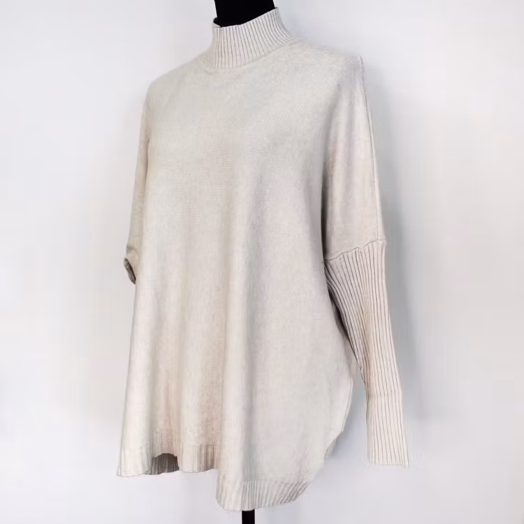 Finstickad Tröja Over Sized BEIGE - Sevenday